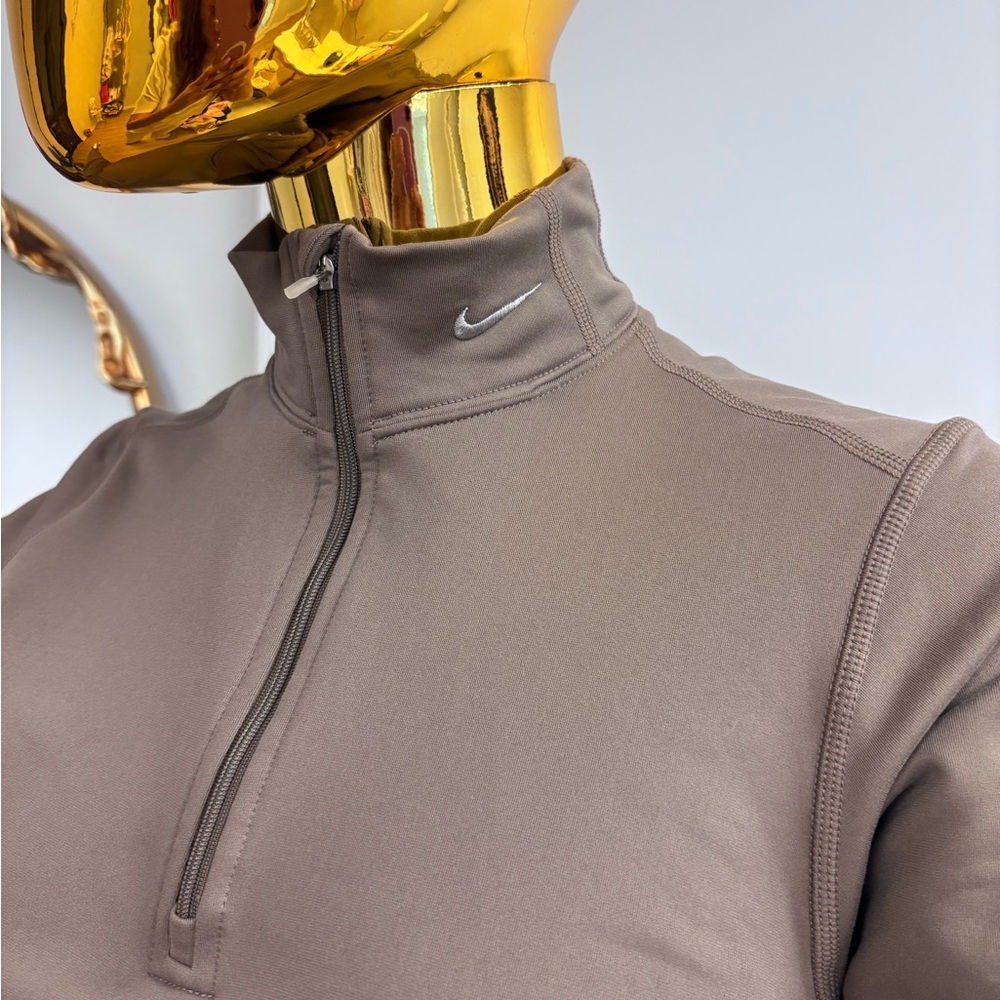 Nike Taupe Quarter-Zip Top